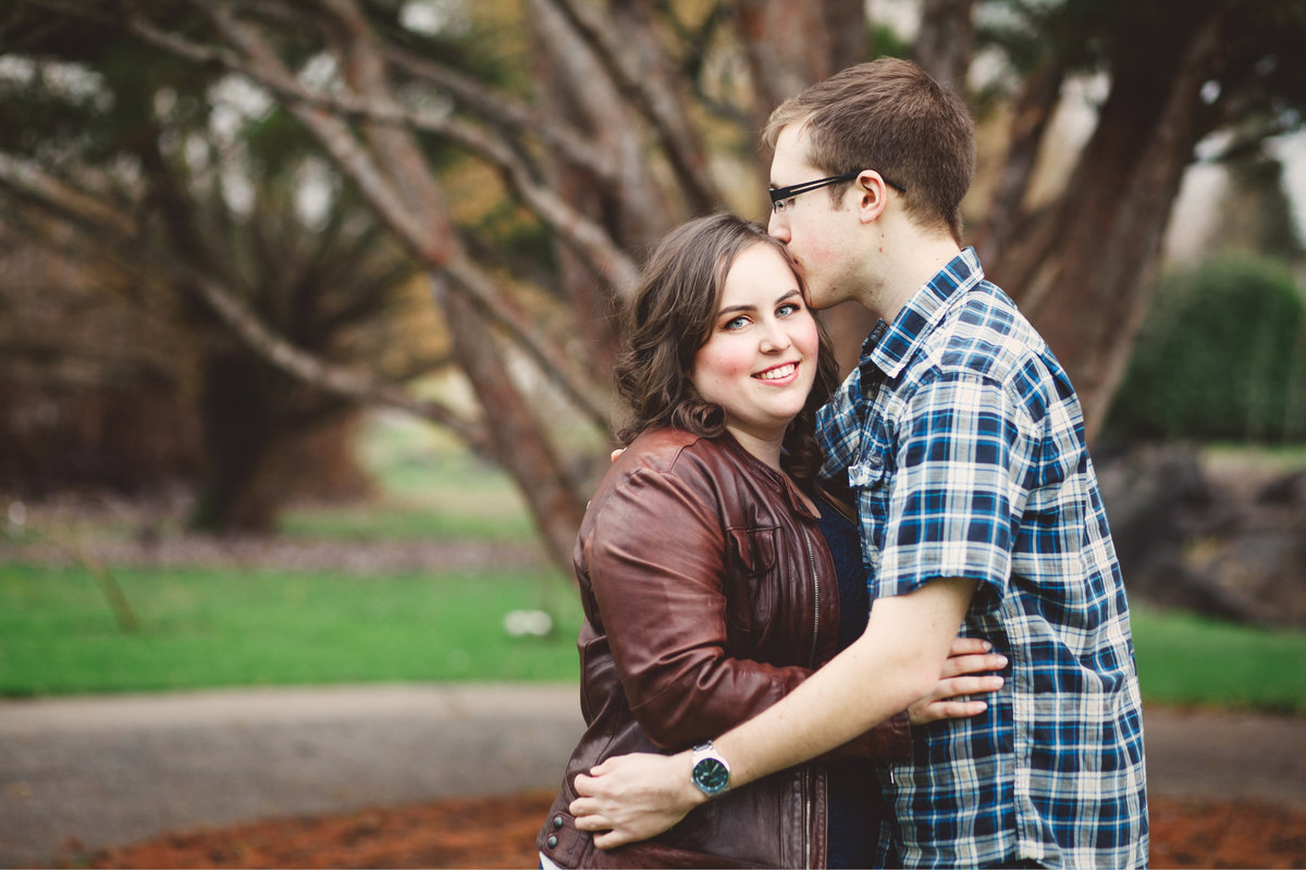 portland portrait engagement photo in the fall