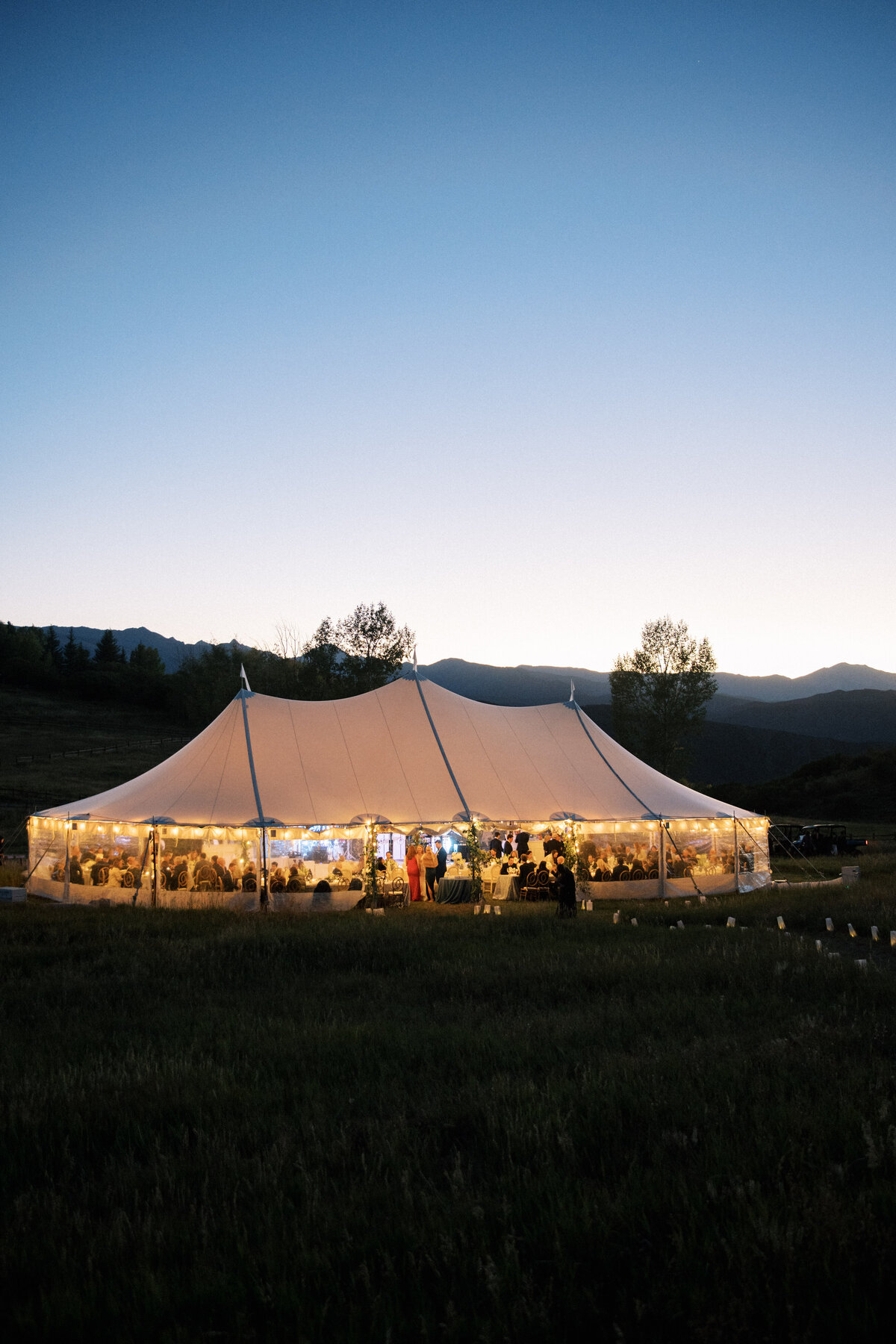 Alpine glow at Aspen wedding