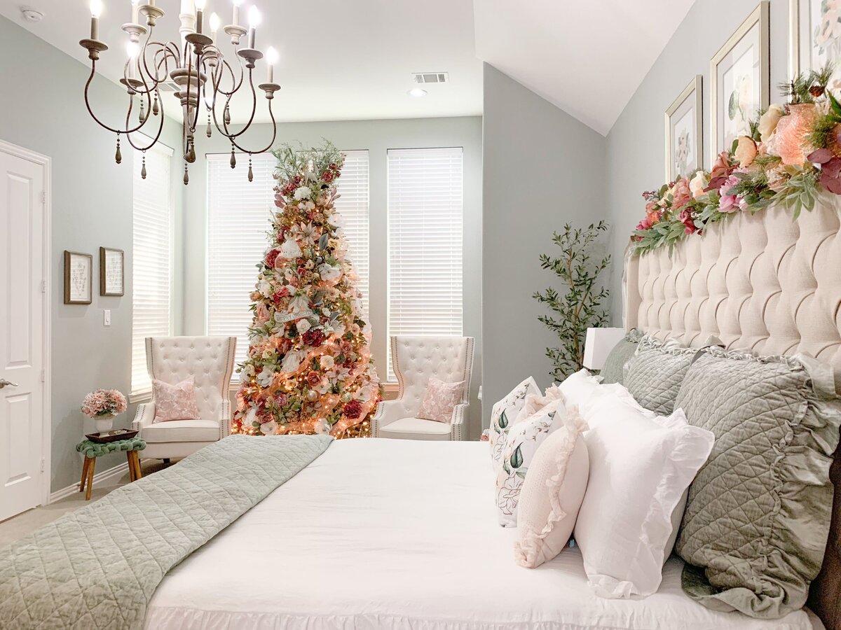 Blush Christmas tree decor