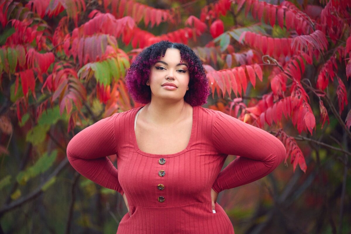 Vibrant Autumn High School Senior Portrait by Local Picture Photographer-81