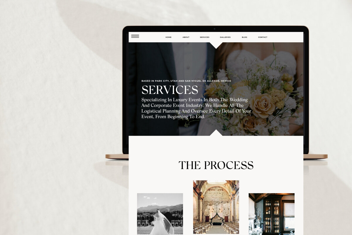 Destination wedding planner Branding & website design