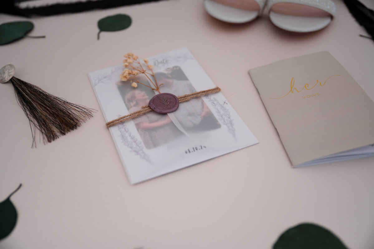 Bridal accessories on flat lay