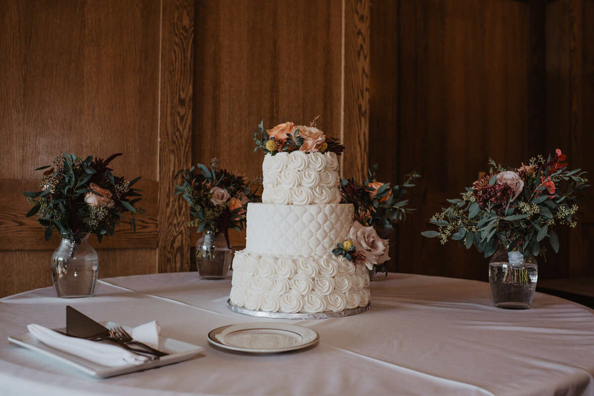 Photographers Jackson Hole capture three tiered wedding cake
