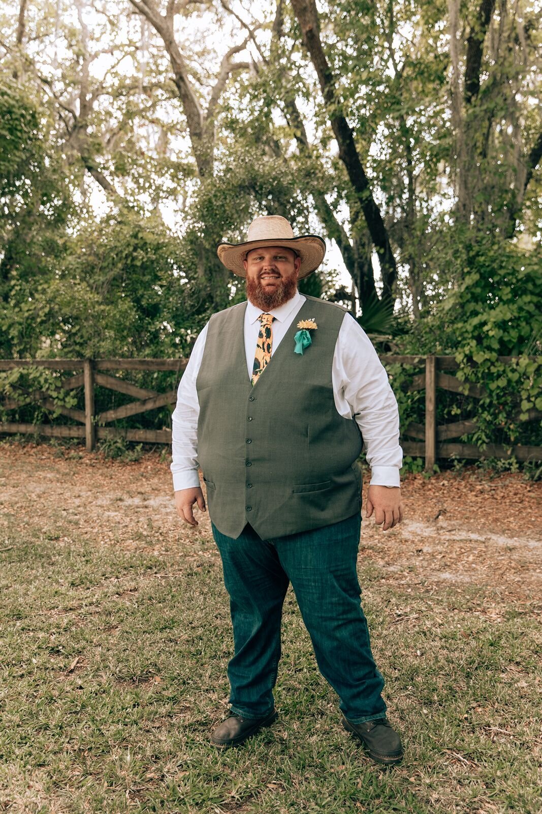 grooms portrait at the farmhouse on 44