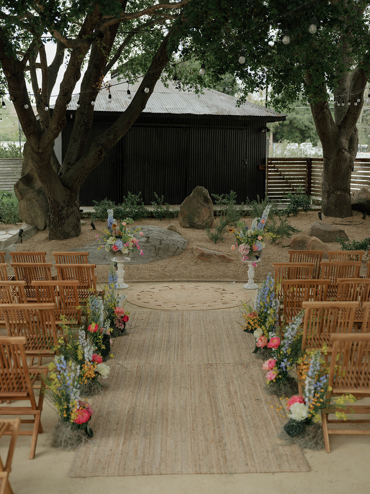 Retro motel chic wedding ceremony at Bodega Los Alamos - 37
