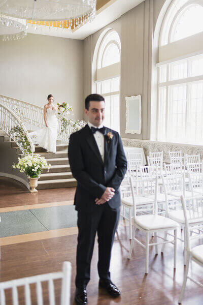 Groom waiting for bride planned by wedding planners chicago il