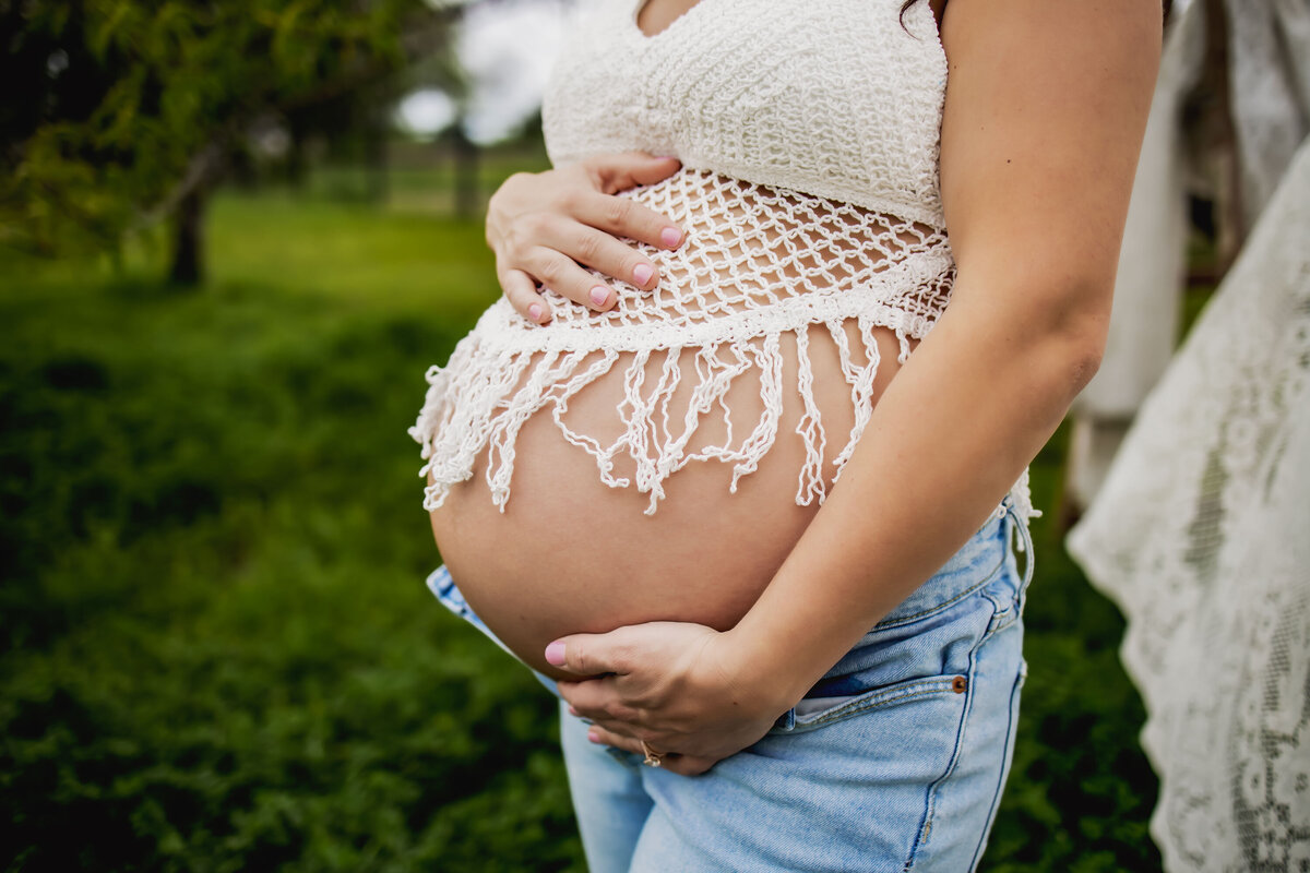 bare belly at a maternity session