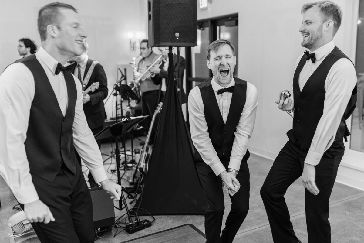 Emotional wedding photo of wedding reception at The Eloise near Madison, WI