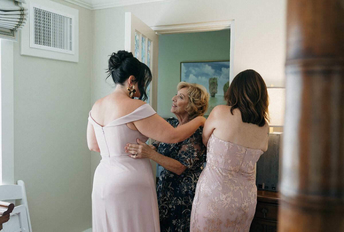 Bridal party getting ready taken by film wedding photographers