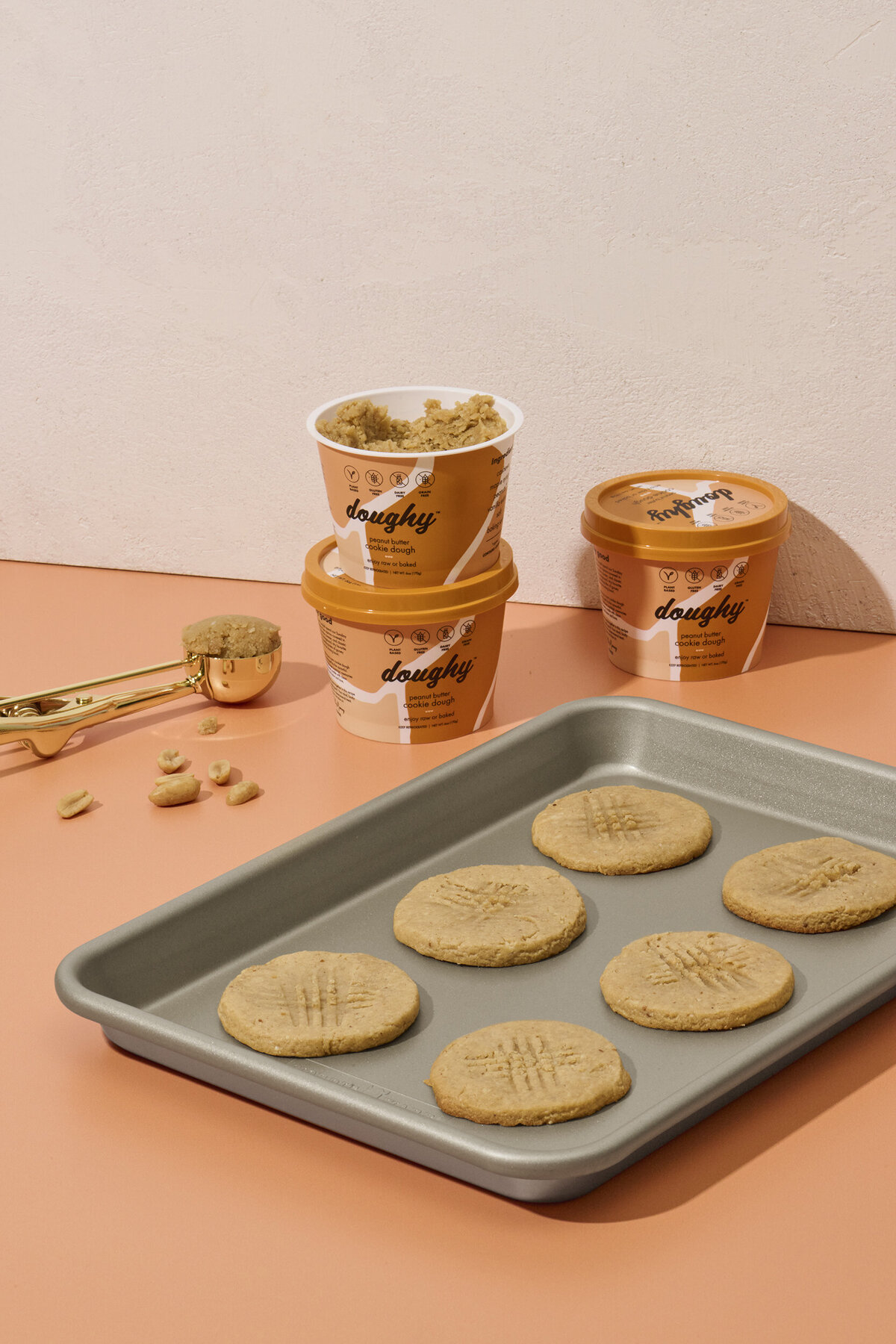 peanut butter cookies product photography lifestyle shot