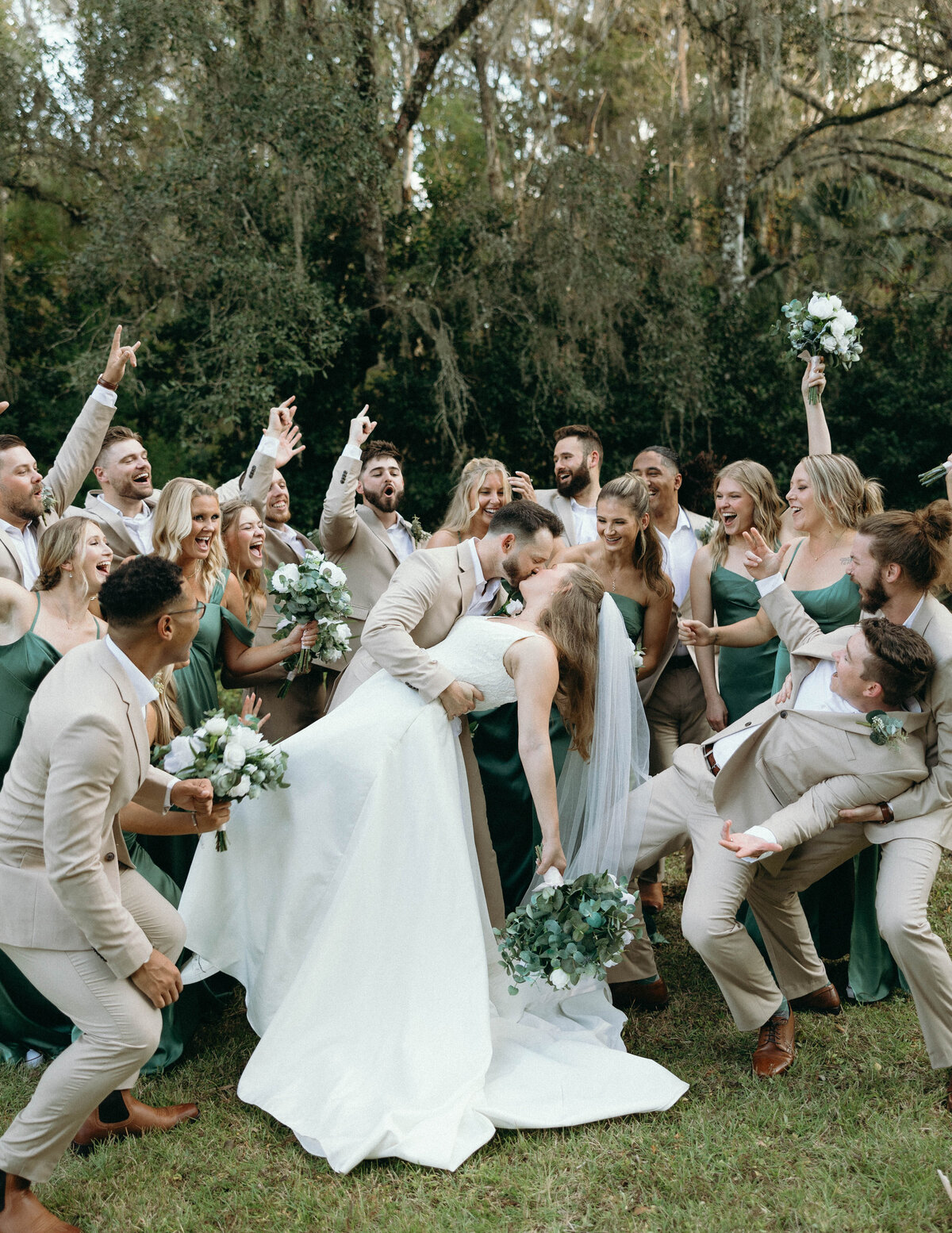 Wedding party at Silver Springs National Park in Ocala, Florida