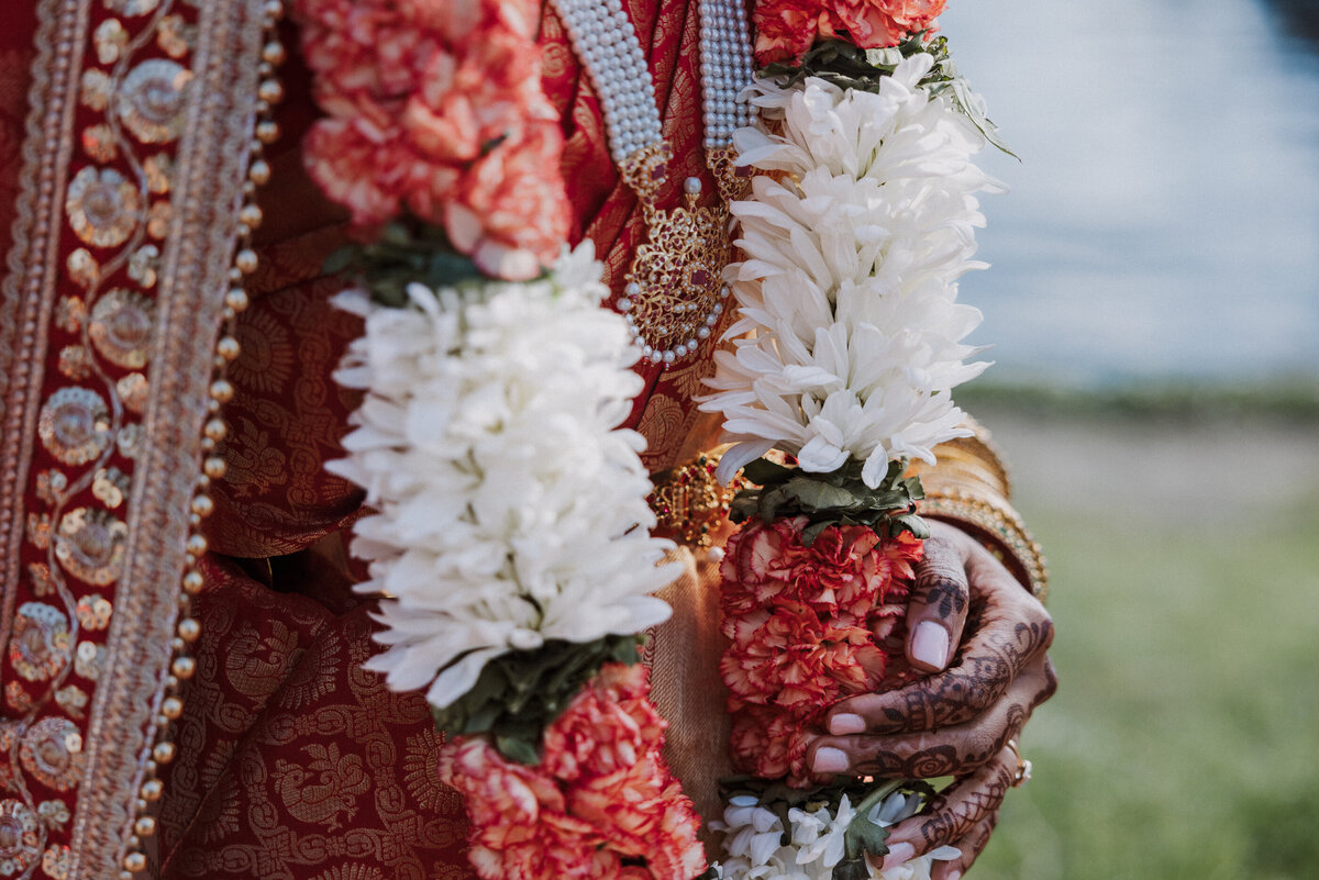 south asian american wedding in california red