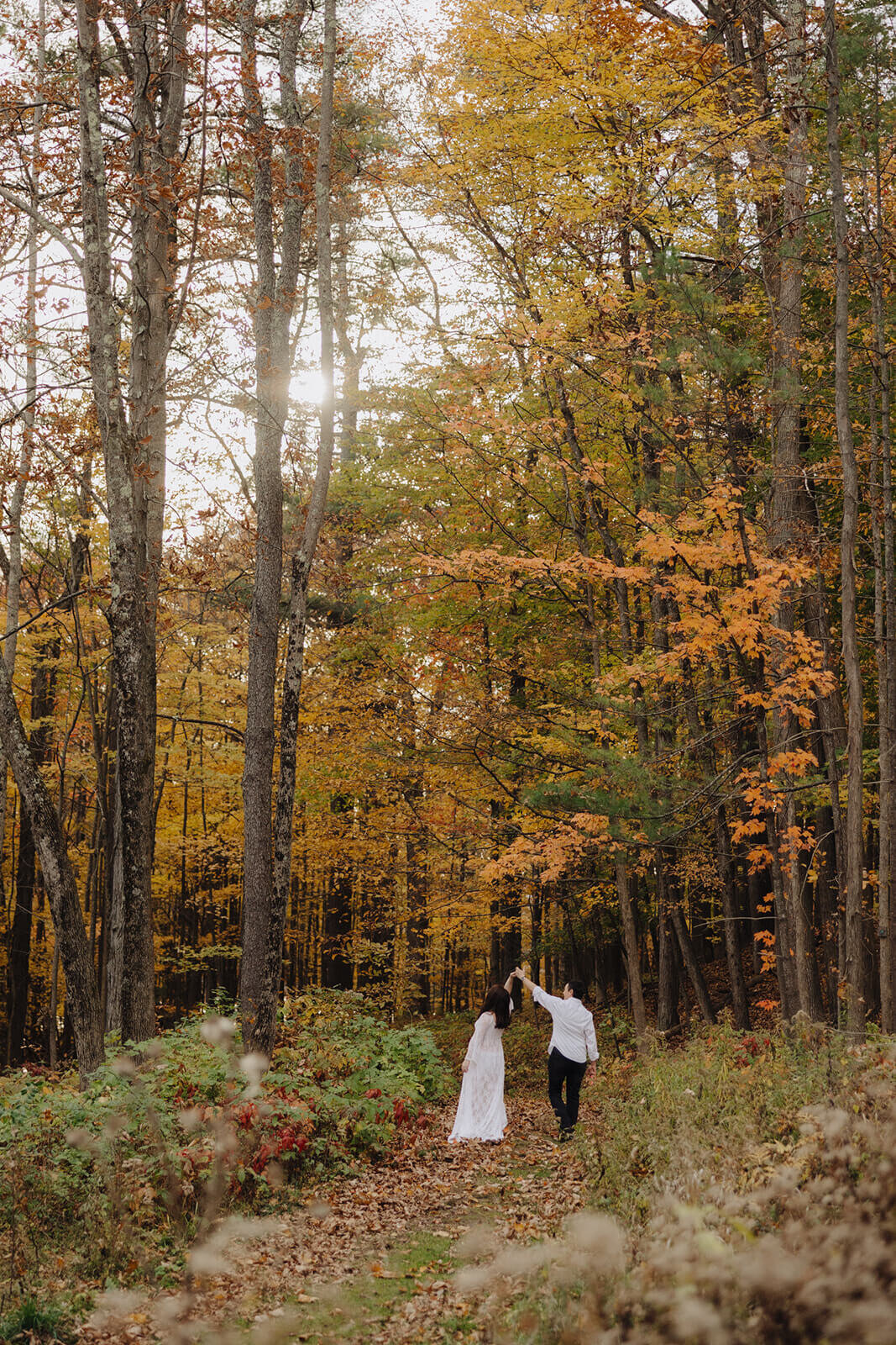 maternity photo session in the woodland in Fingerlakes, NY