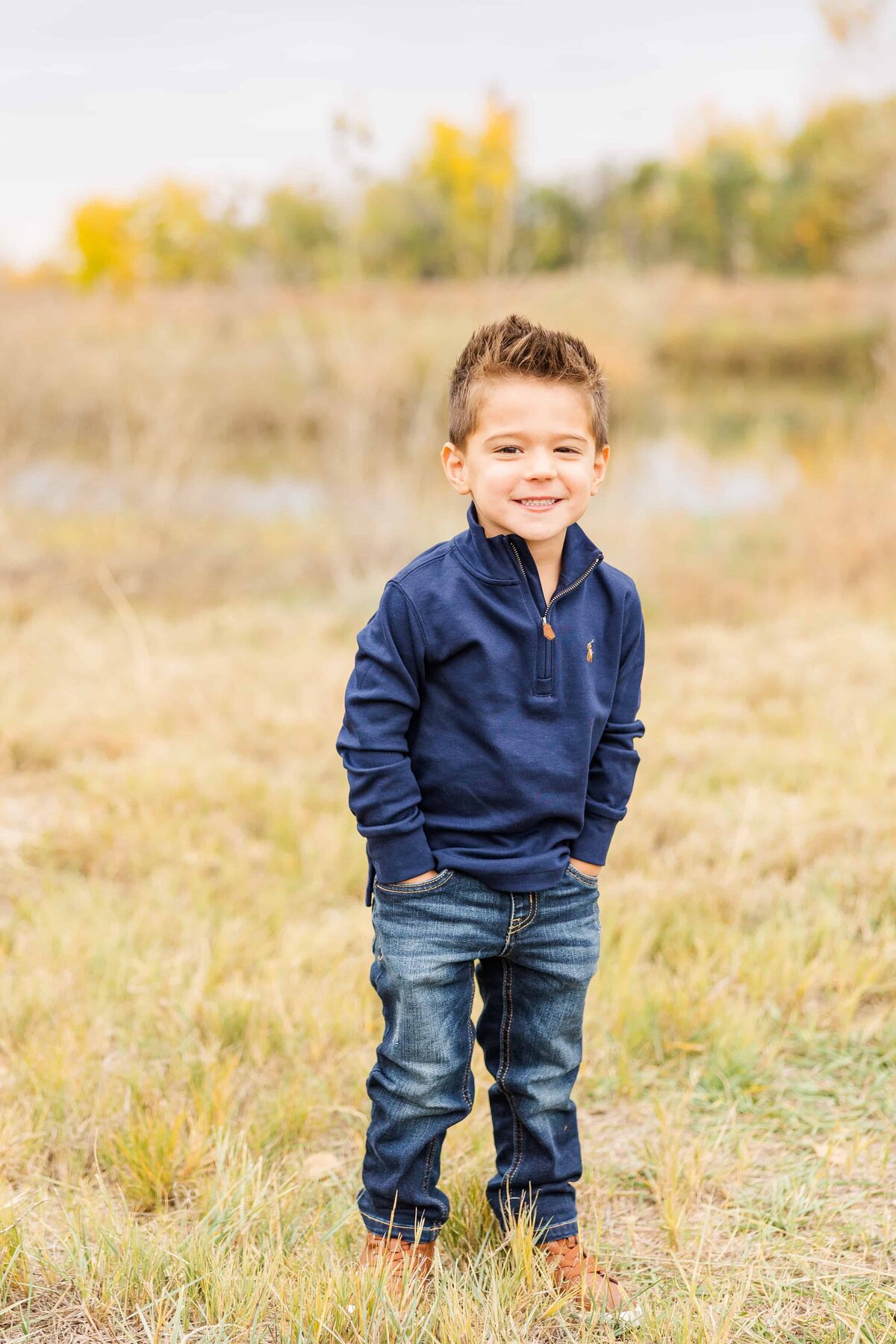 portrait of young boy at Sandstone Ranch in Longmont, CO