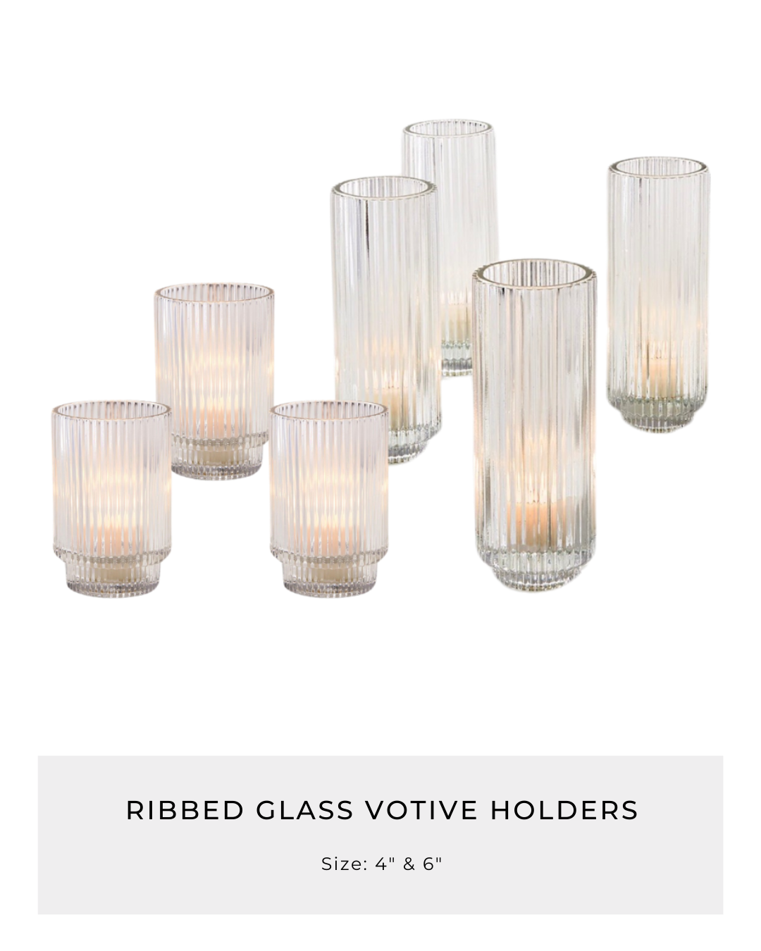 Ribbed Glass Votive Holders