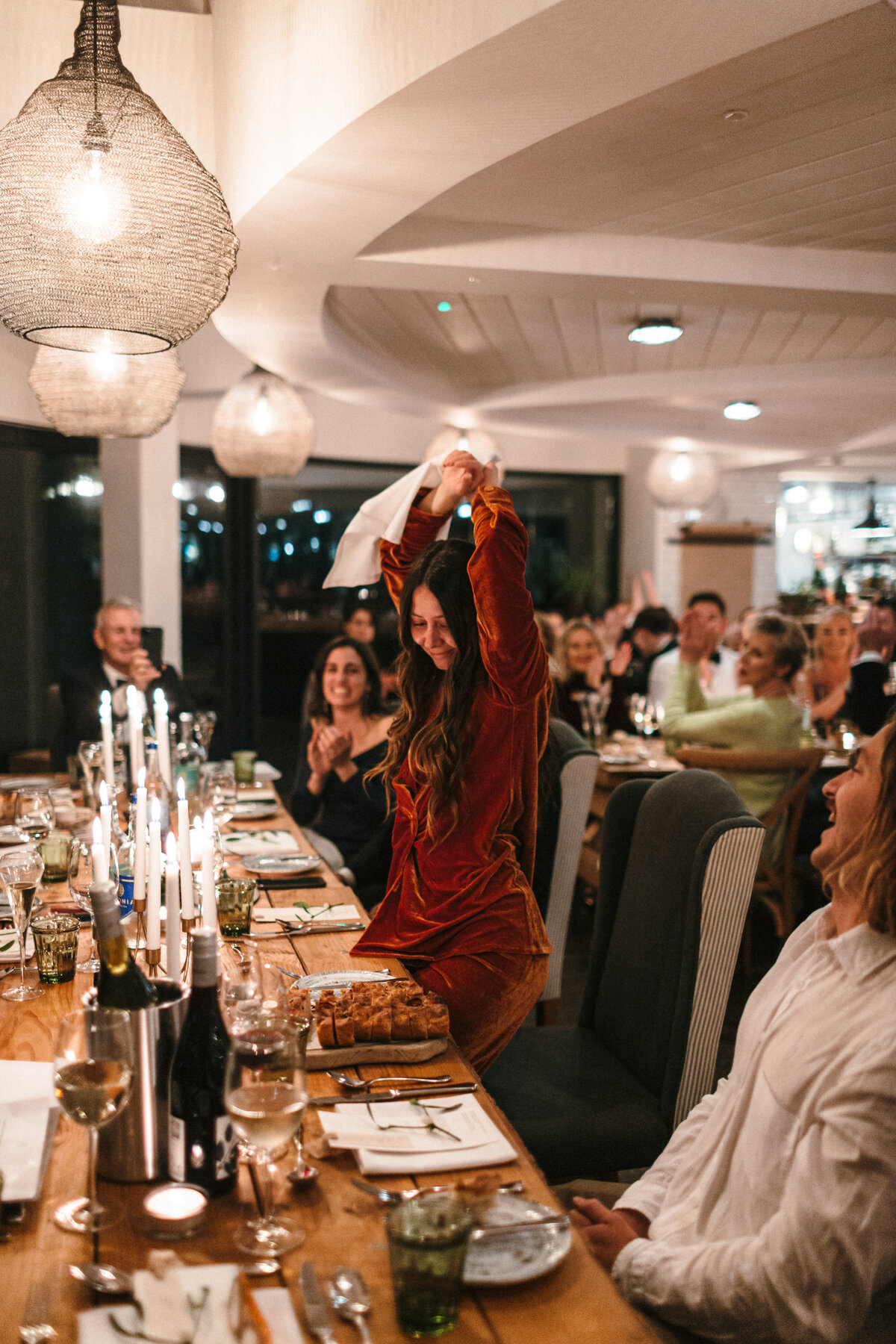 Speeches at winter wedding at Gara Rock 