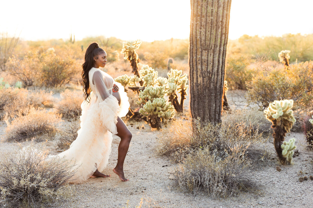desert maternity photo for mom to be