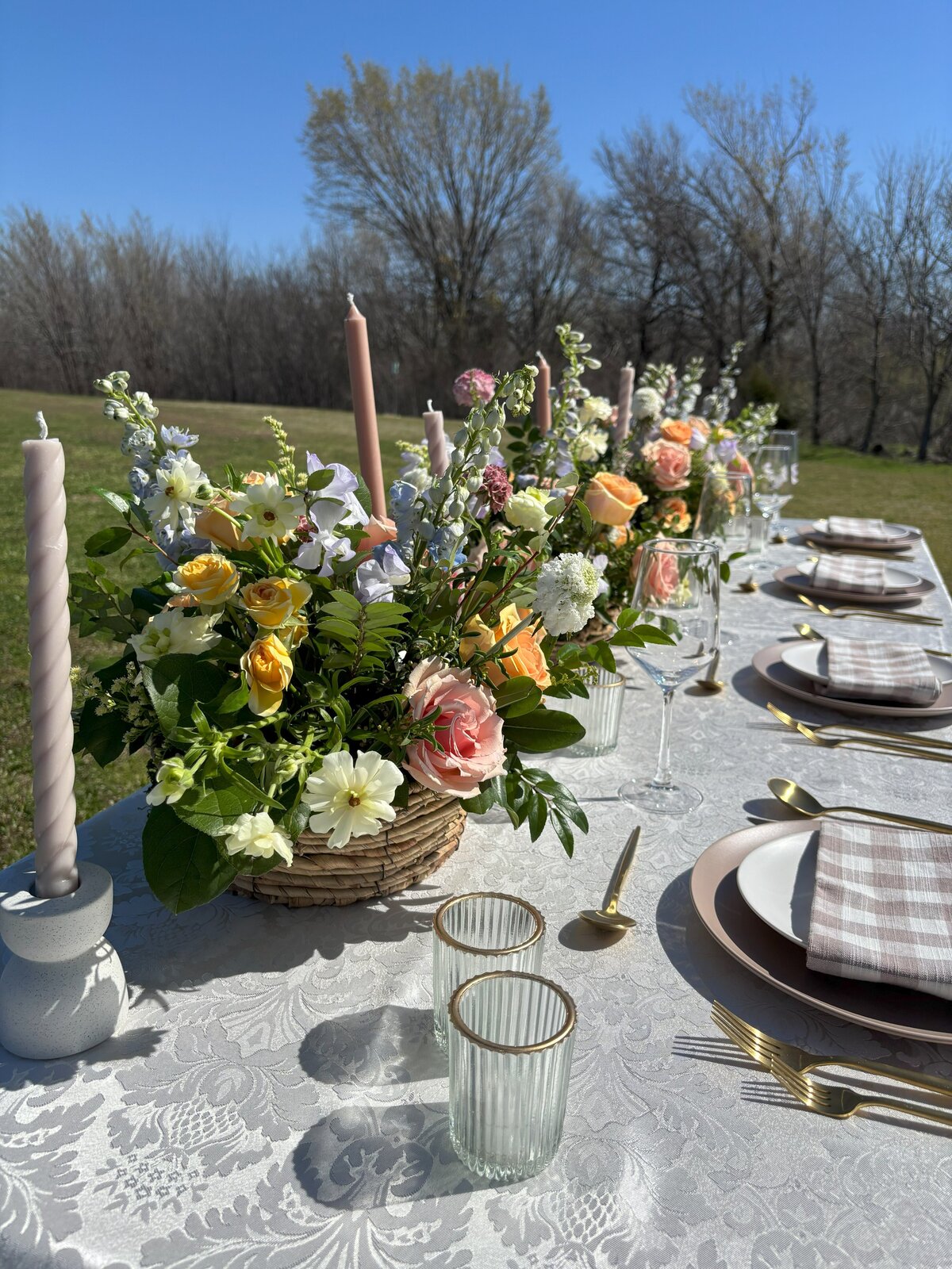 tabletop floral spring lush flatware china