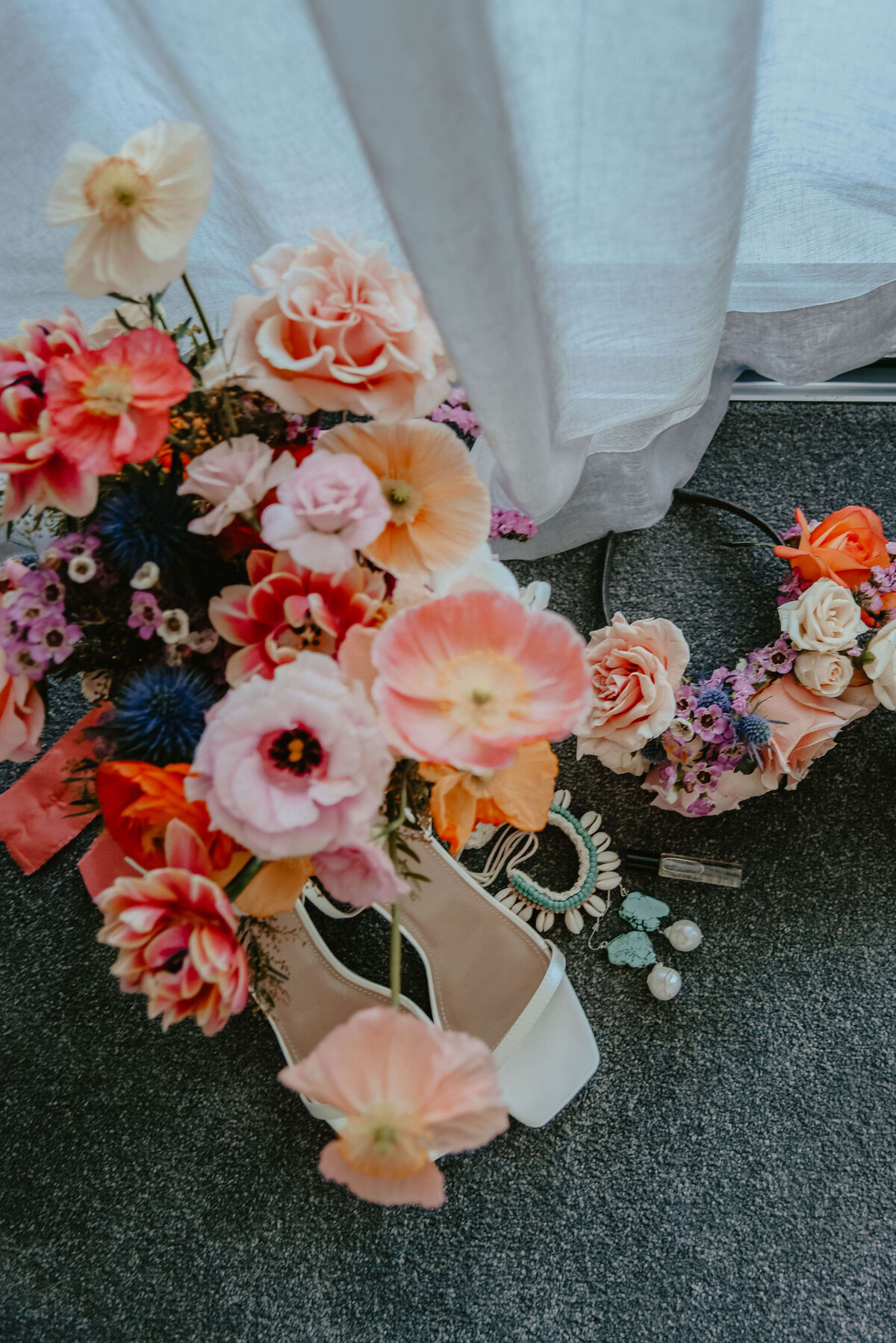 Bright and colourful wedding flowers Sunshine Coast