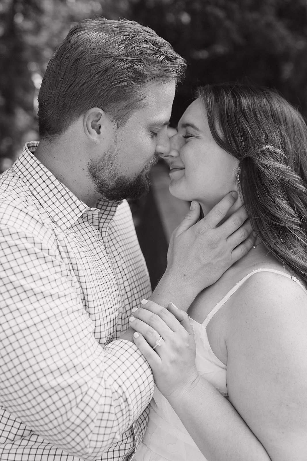 Candid Indianapolis engagement photos intimate moment