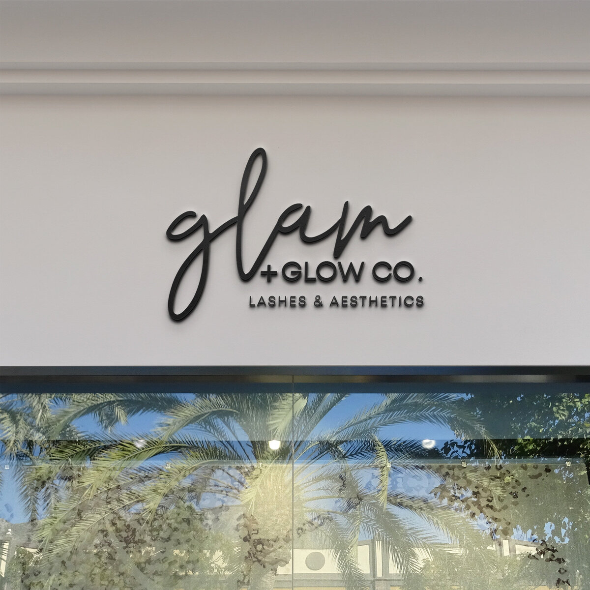 glam & glow co signage