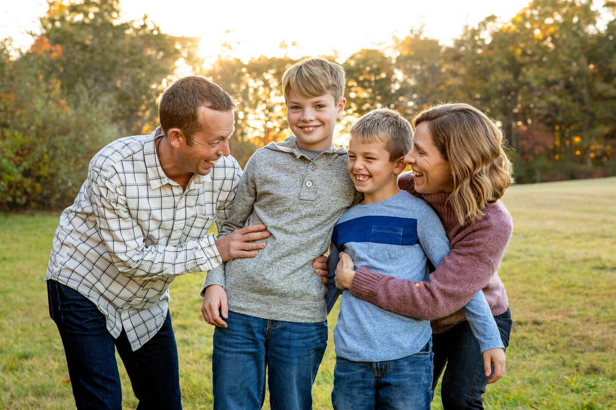 Boston area family  laughing during lifestyle photo session