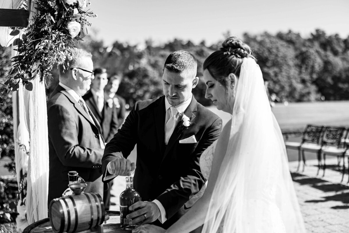 Country club wedding photo on a golf course in Chester County