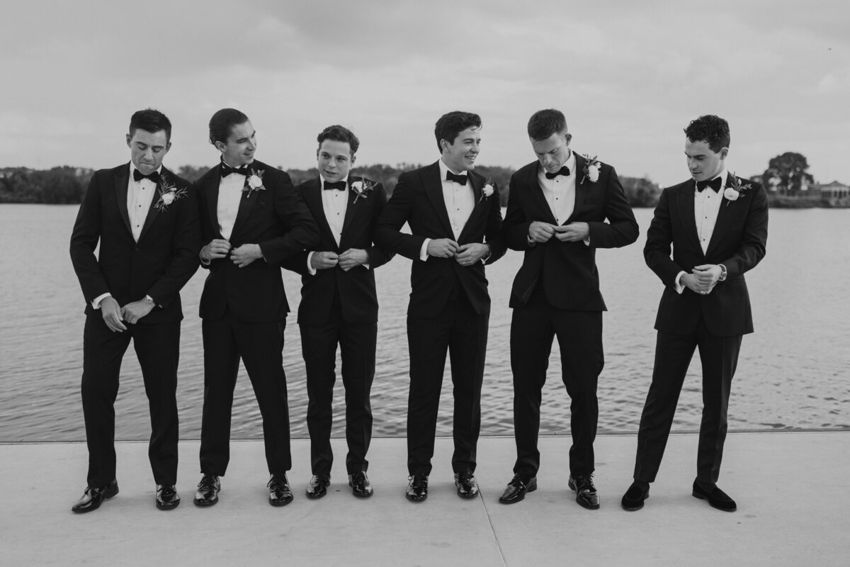 classic black tie  groomsmen