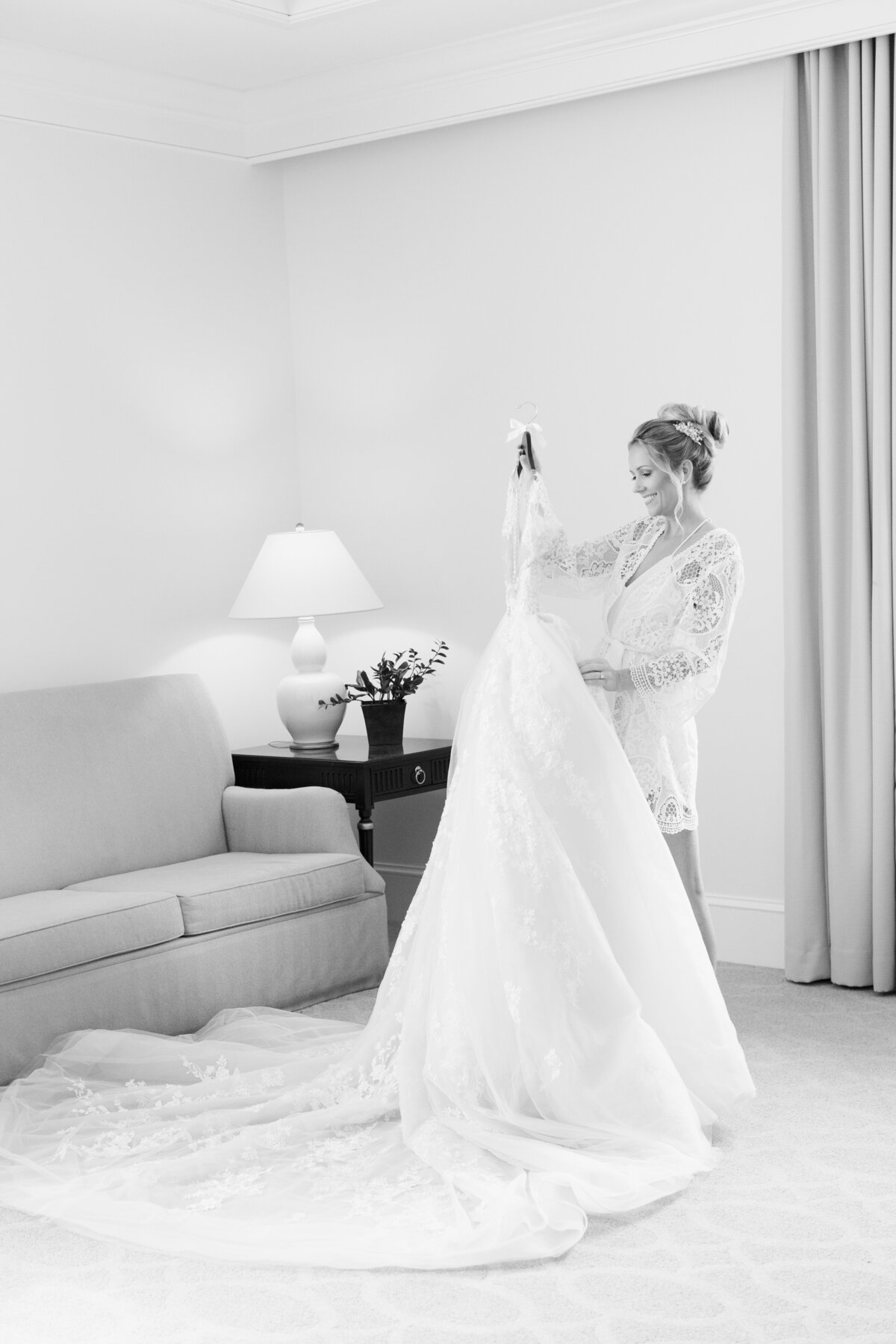 bride with wedding gown