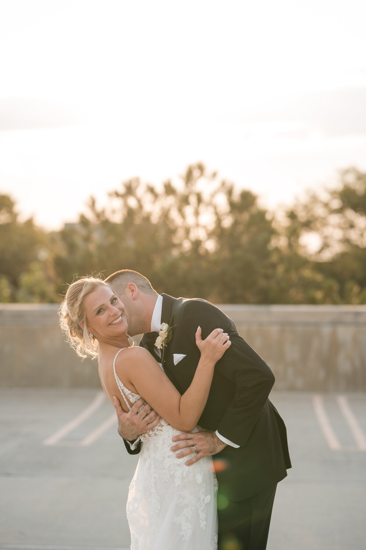 Couple exchanges vows at the MSU Chapel in East Lansing.