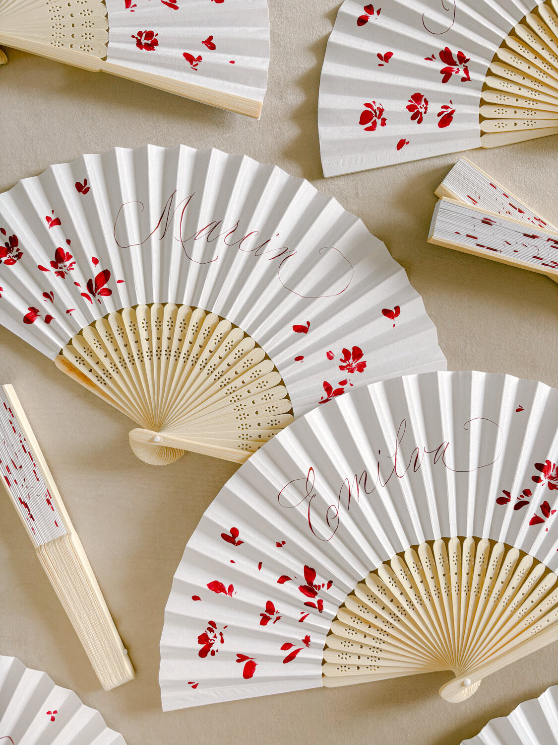 Hand painted paper fans