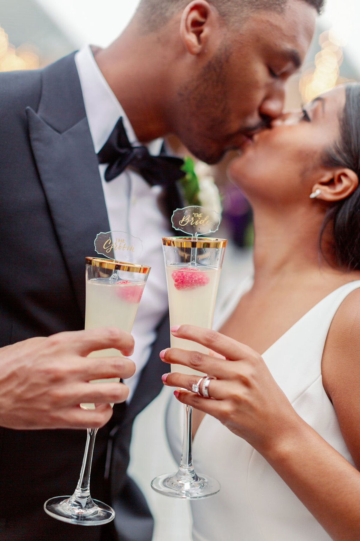 Champagne Bridal Portrait at Luxury Chicago North Shore Outdoor Wedding Venue