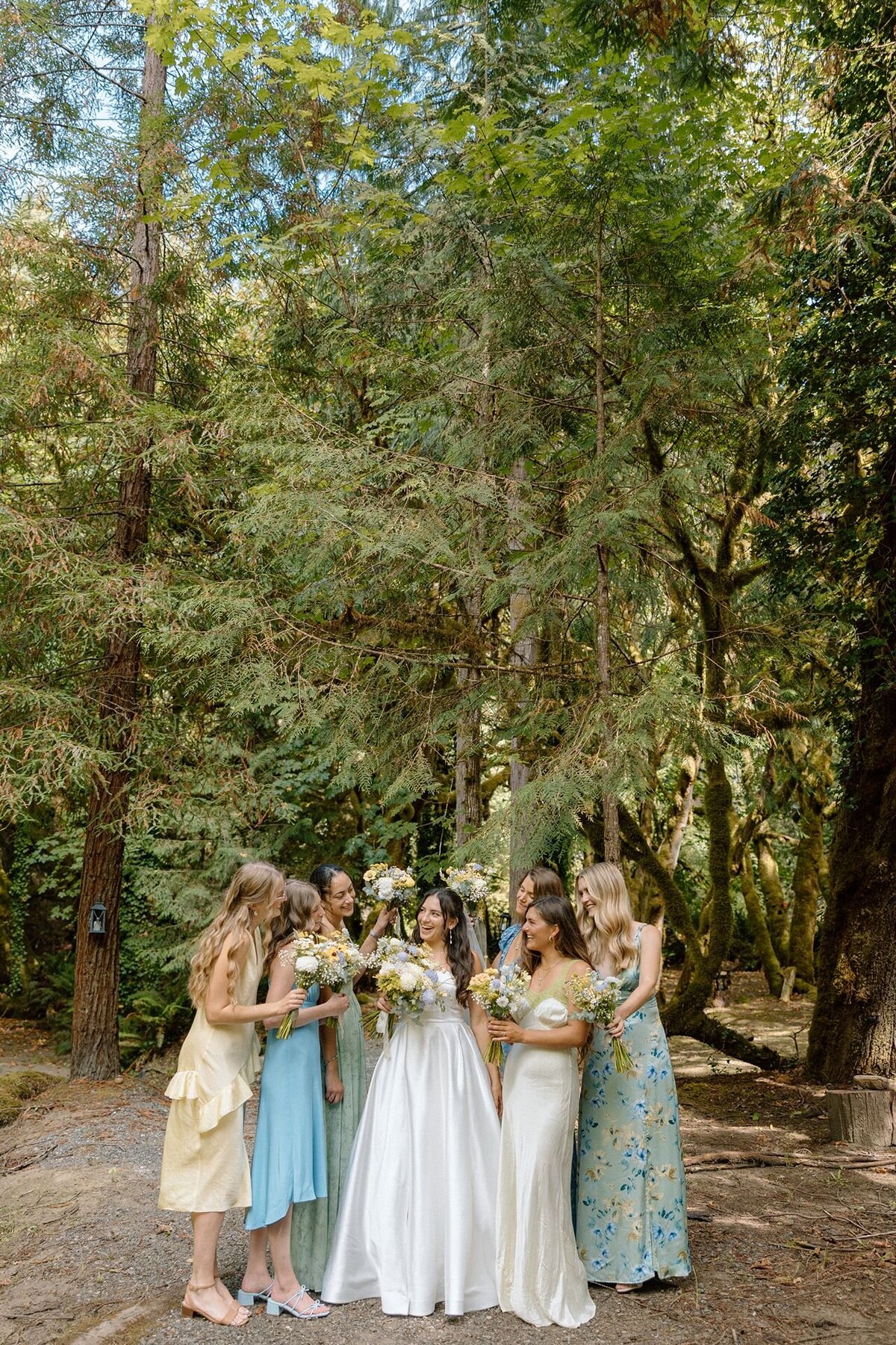 blue-green-white-mixed-bridesmaid-dresses