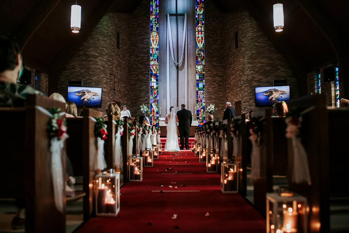 bride and groom church south bend