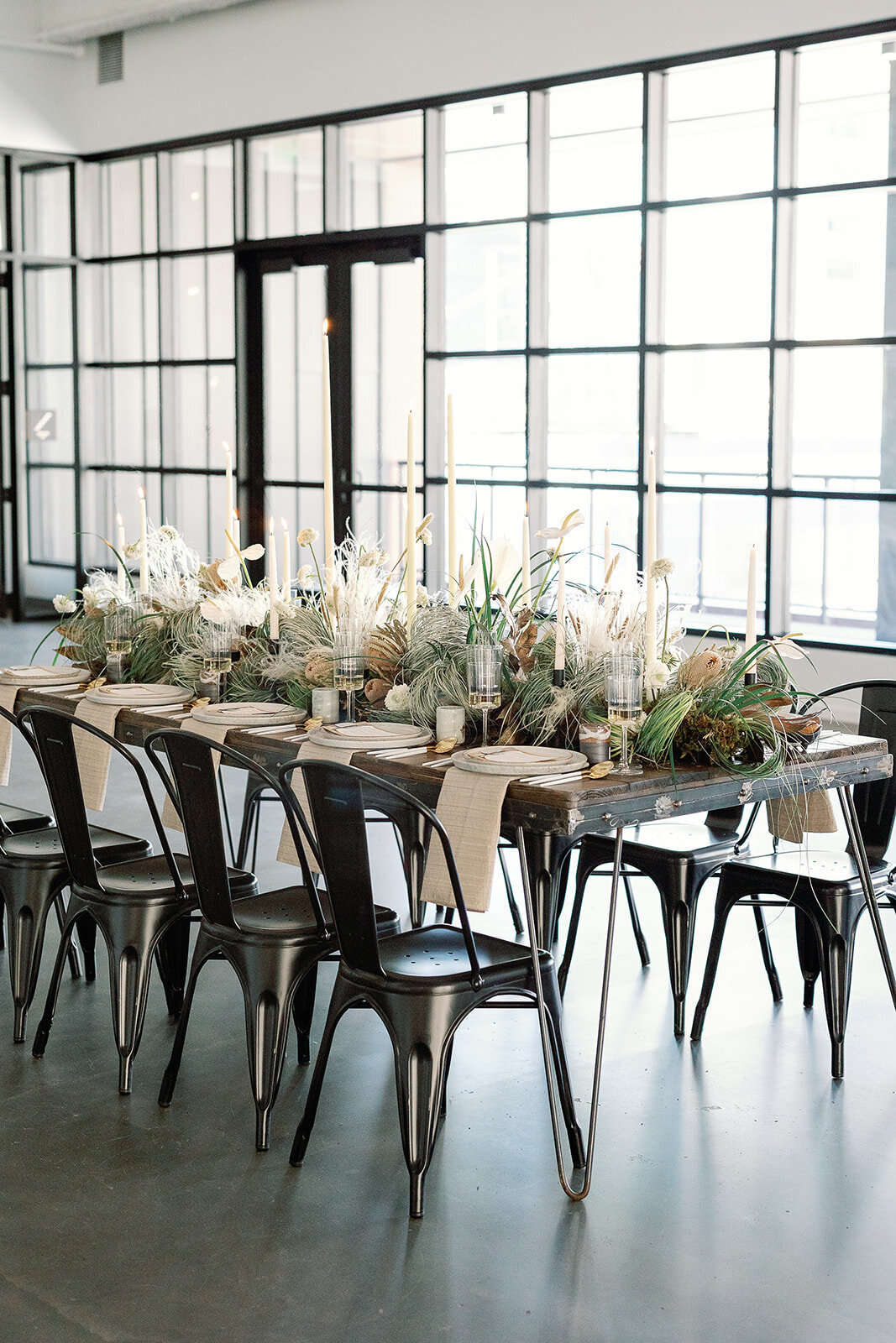 grass floral table runner