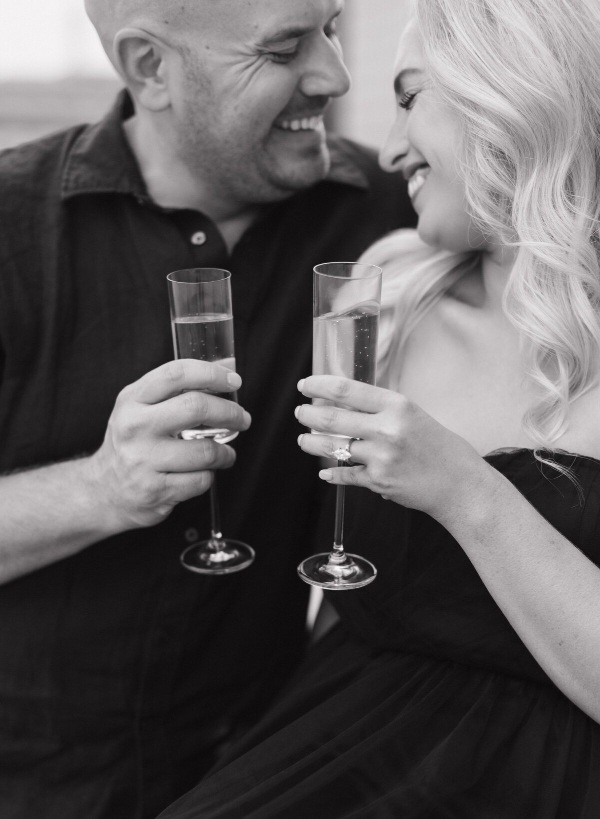 Indianapolis engagement photography romantic city portrait