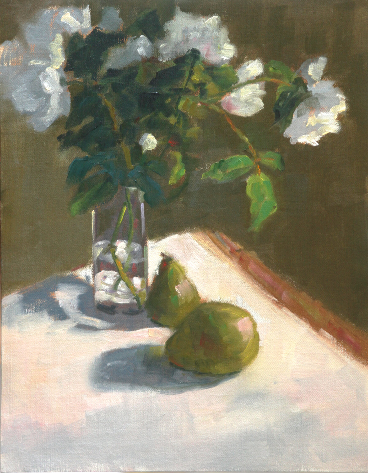 White flowers with pears