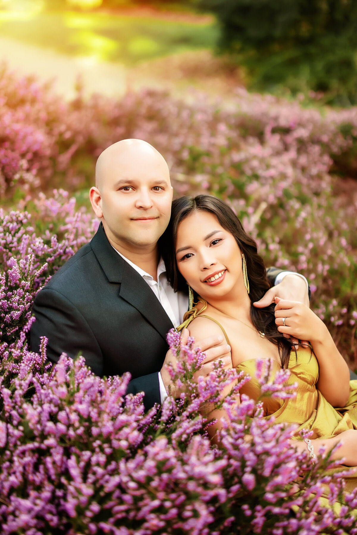 Engagement photos in flowers Seattle