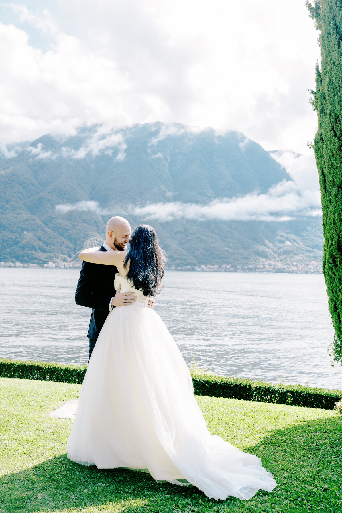 Film photograph of an elopement at Villa Cassinella on Lake Como Italy
