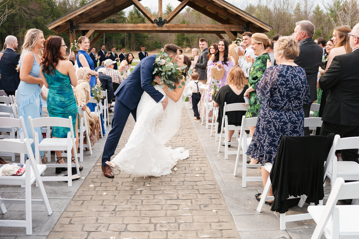 Extended family gathered for group wedding photos

