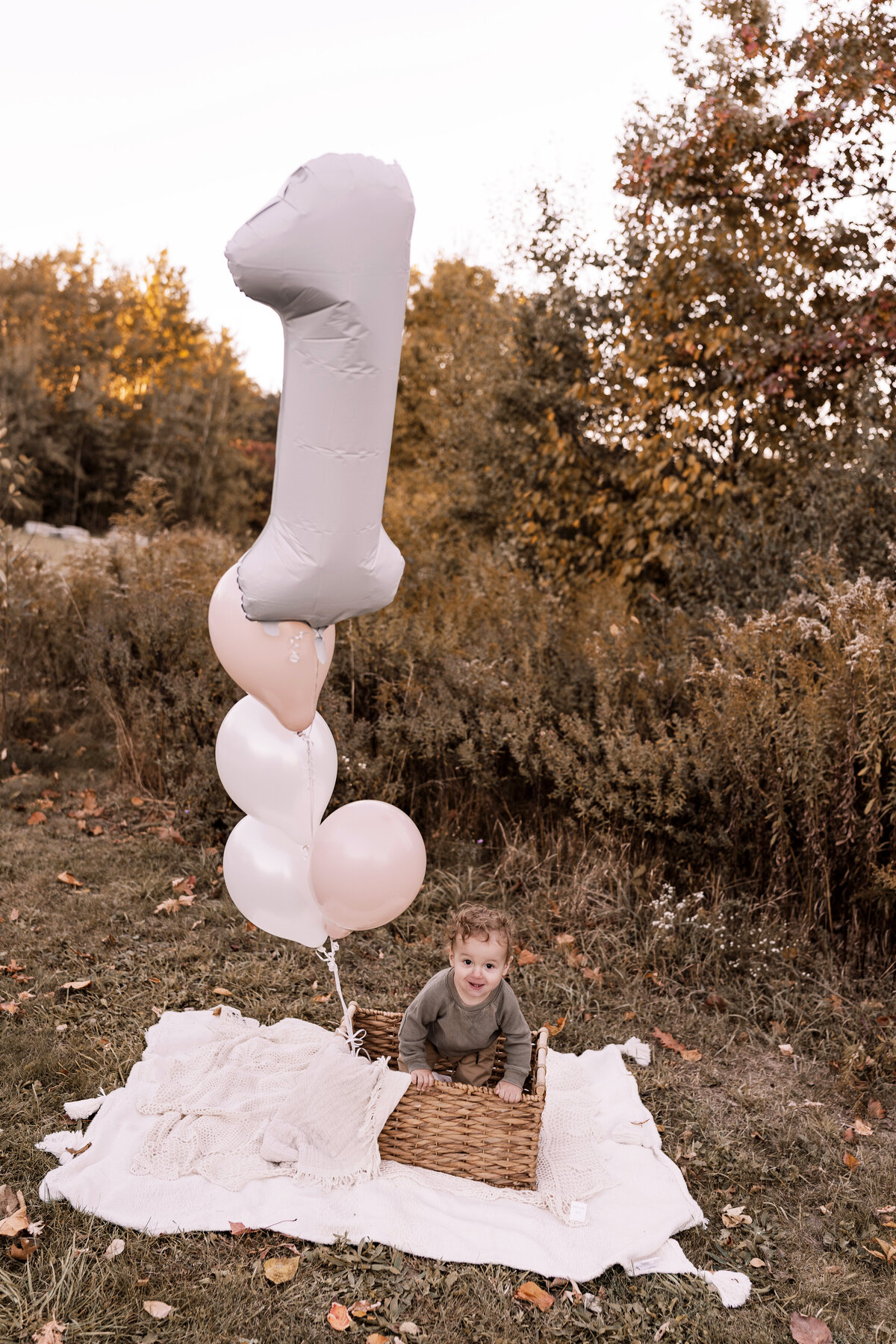 Boy celebrating first birthday