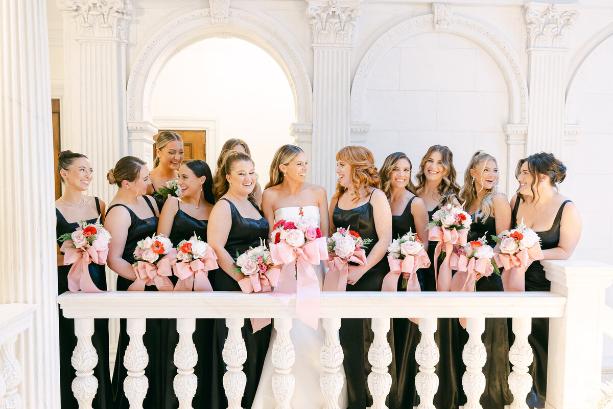 Black Tie Classic Timeless Bridal Party Photos at NYIT  de Seversky Mansion