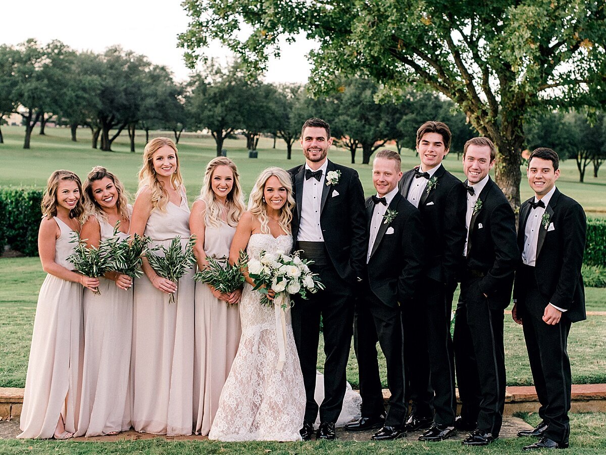 Bridal Party at Dallas Forth Worth Four Seasons with wedding bouquets by Vella Nest Floral Design- best Dallas Fort Worth Wedding Florist