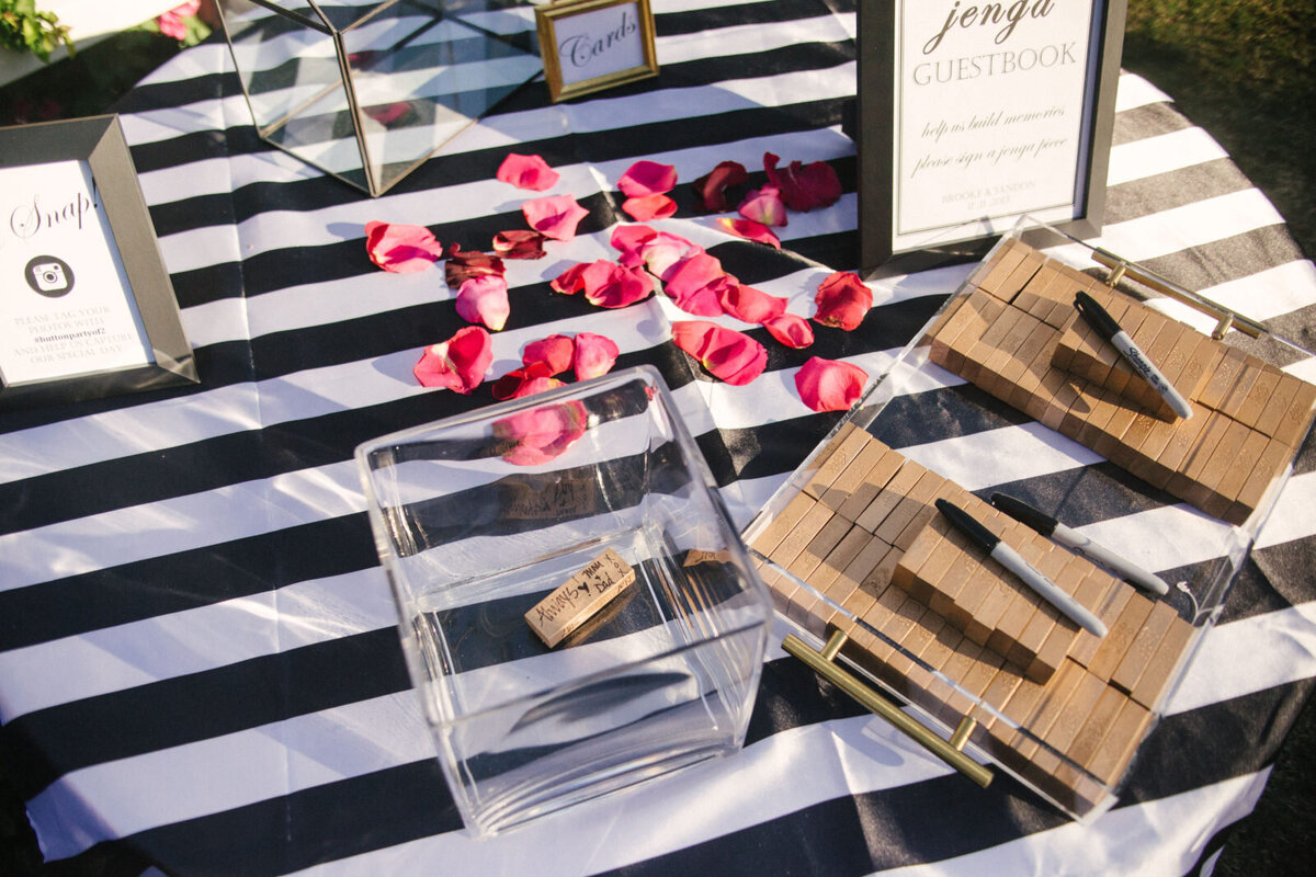 glam jenga guestbook