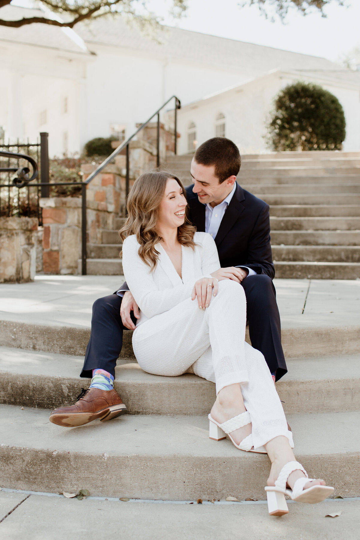 A Dallas elopement with a bride in a jumpsuit captured by Fort Worth wedding photographer, Megan Christine Studio