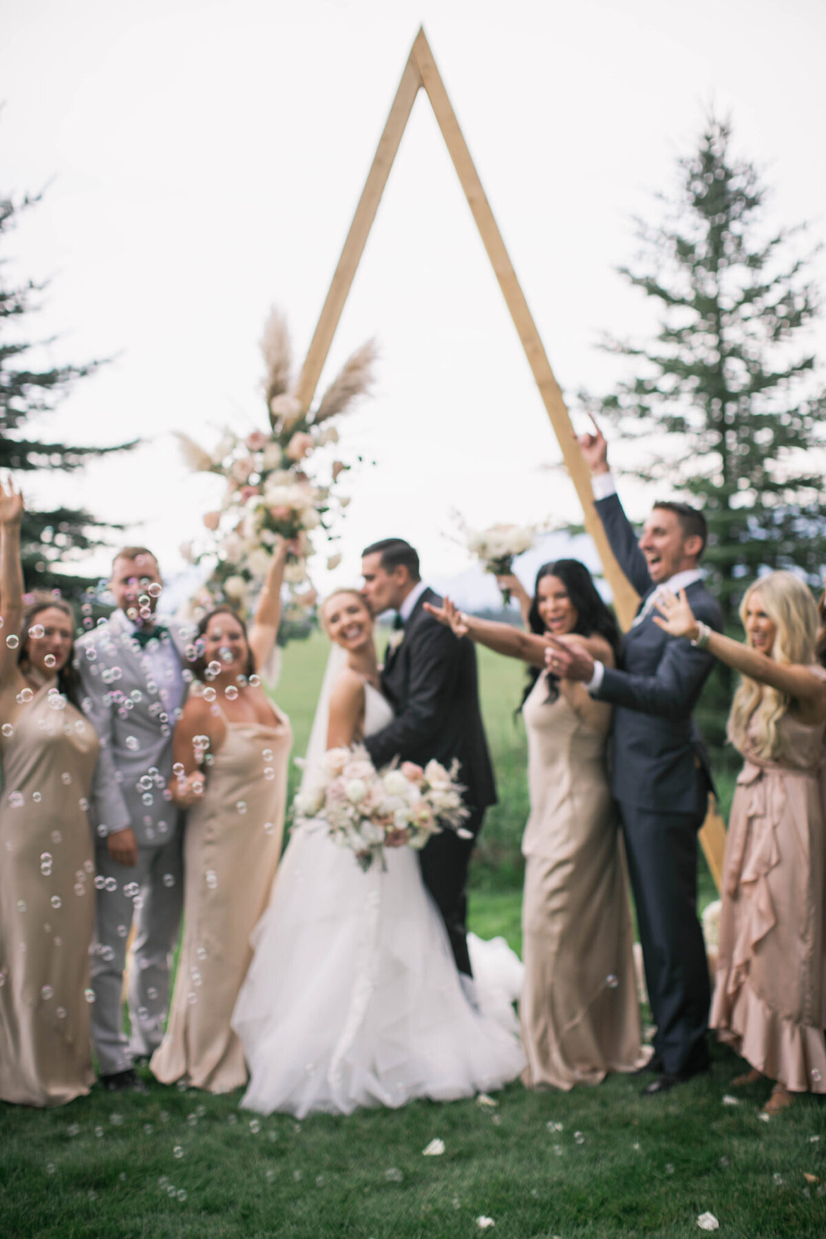 groom kissing bride