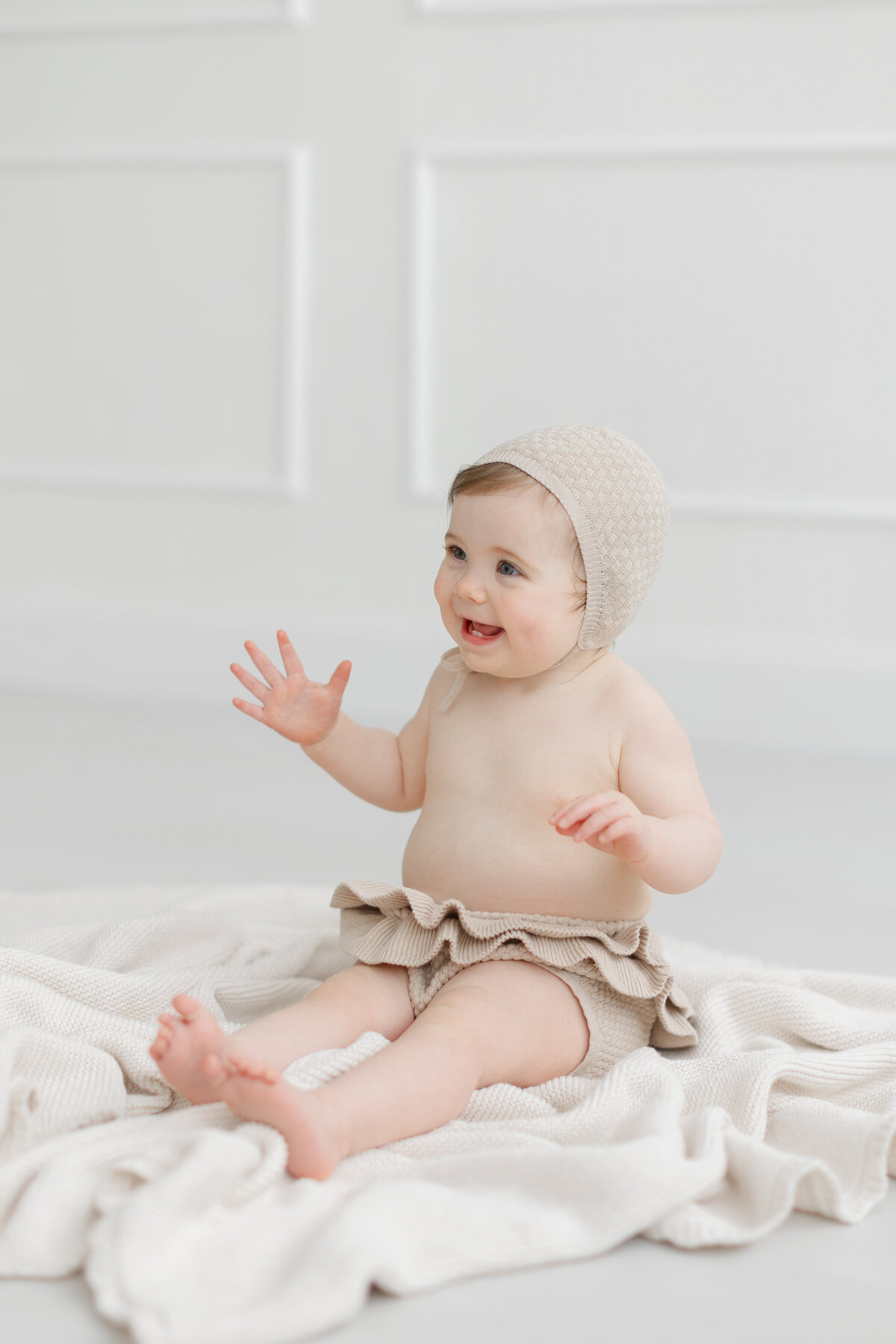 12 month baby milestone portrait session at Philadelphia photography studio - 4