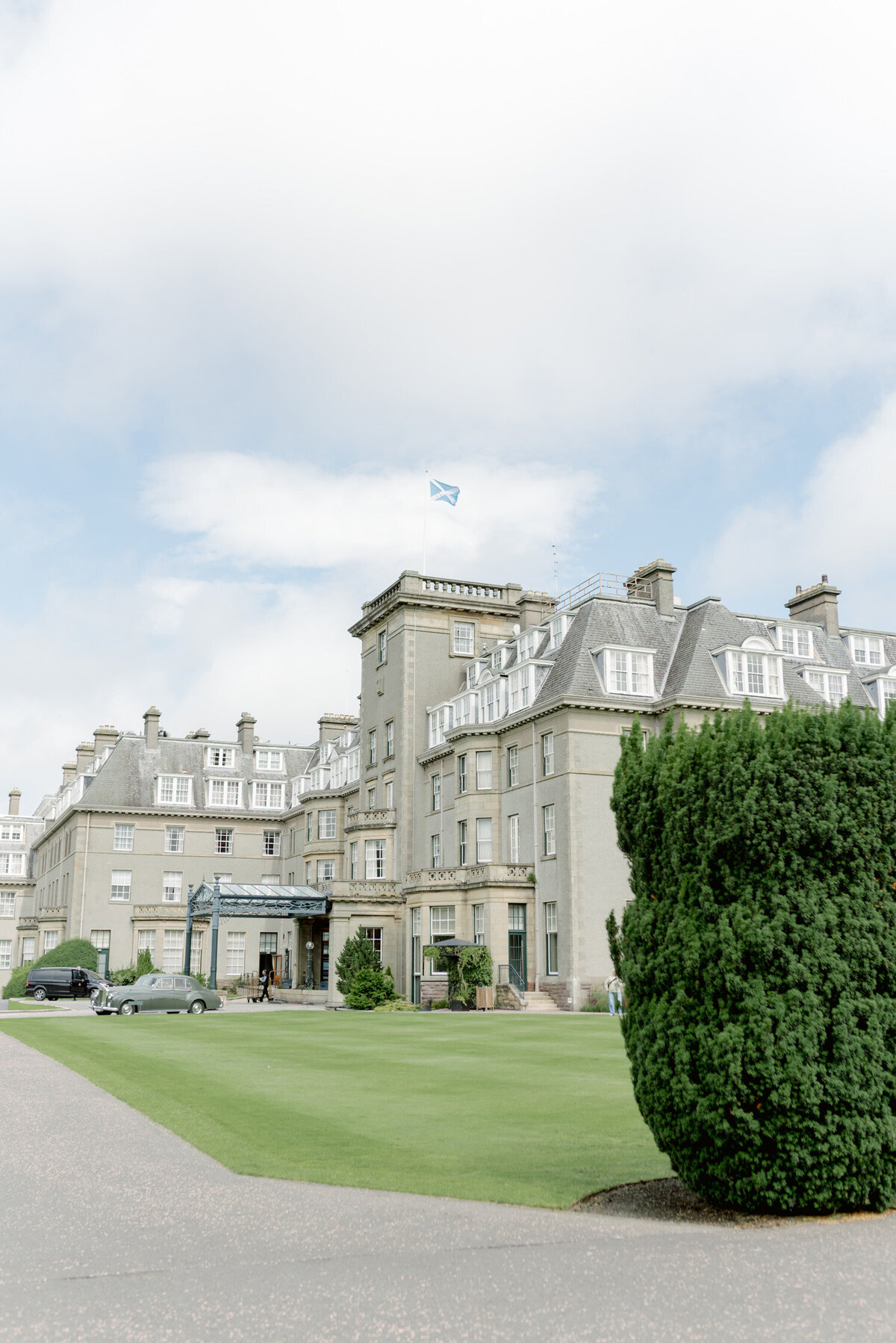 The exterior of Gleneagles hotel by award winning fine art wedding photographer uk, Jill Cherry Porter.