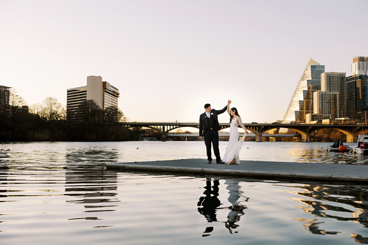 Couples portraits at at Four Seasons Hotel Austin