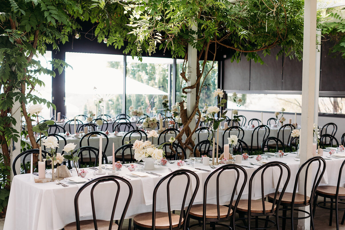 Wedding reception decoration at Brindabella Hills Winery